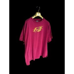 Vintage Nike Shirt Mens XXL Maroon Red Swoosh Distressed 90s Athletics *hole